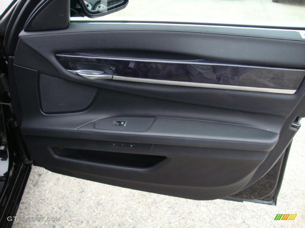 2009 BMW 7 Series 750i Sedan Black Nappa Leather Door Panel Photo #41557318