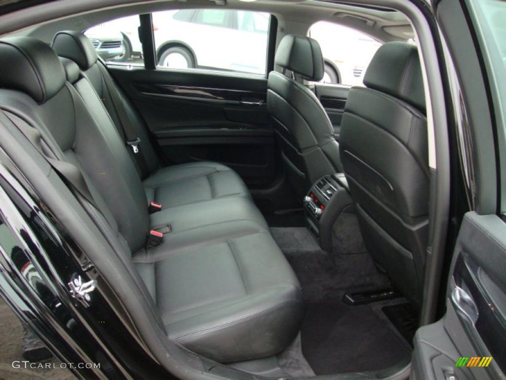 Black Nappa Leather Interior 2009 BMW 7 Series 750i Sedan Photo #41557342