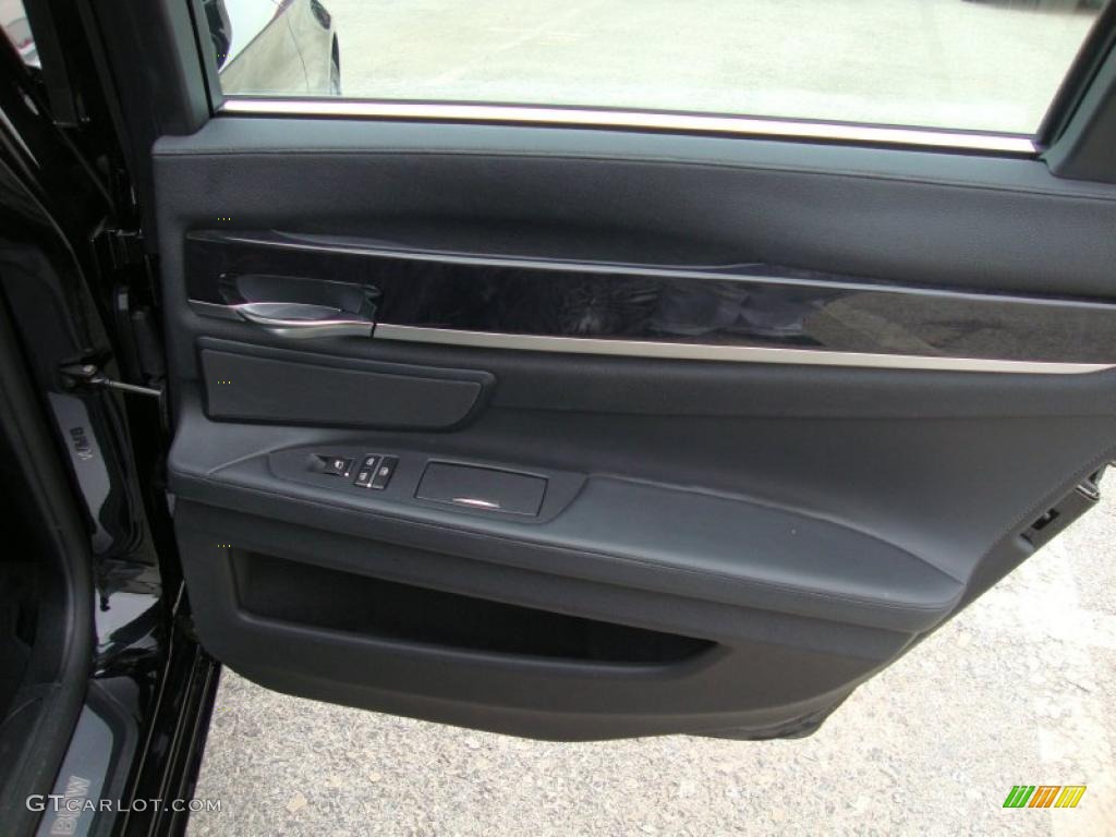 2009 BMW 7 Series 750i Sedan Black Nappa Leather Door Panel Photo #41557370