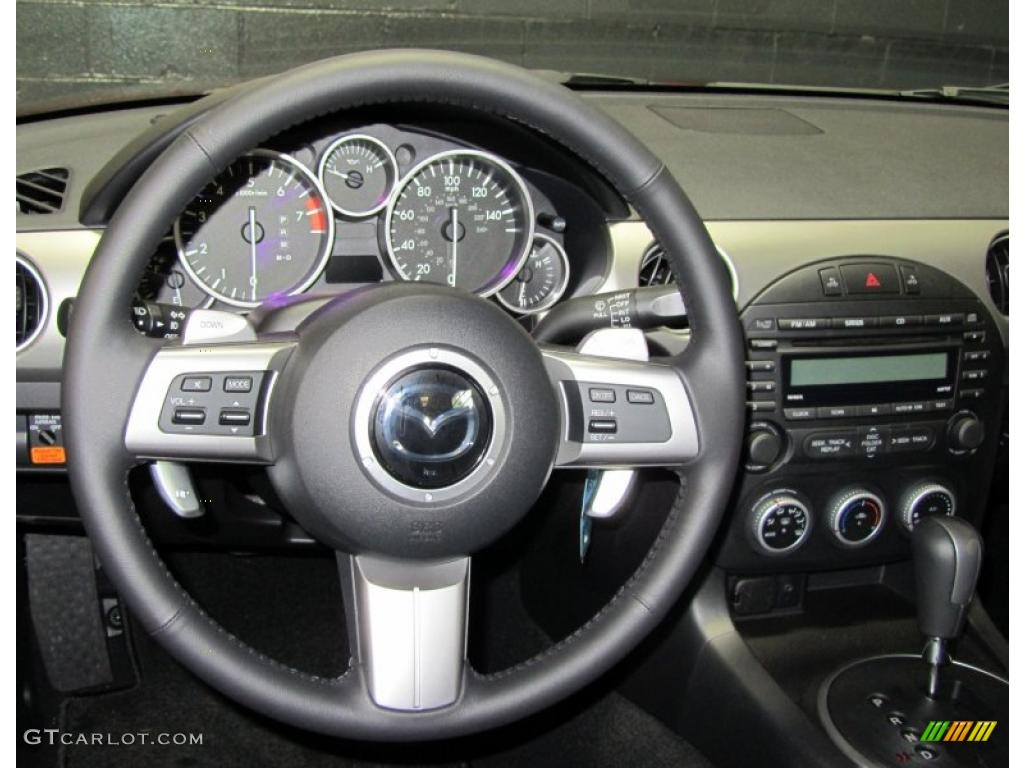 Black Interior 2011 Mazda MX-5 Miata Touring Hard Top Roadster Photo #41557378