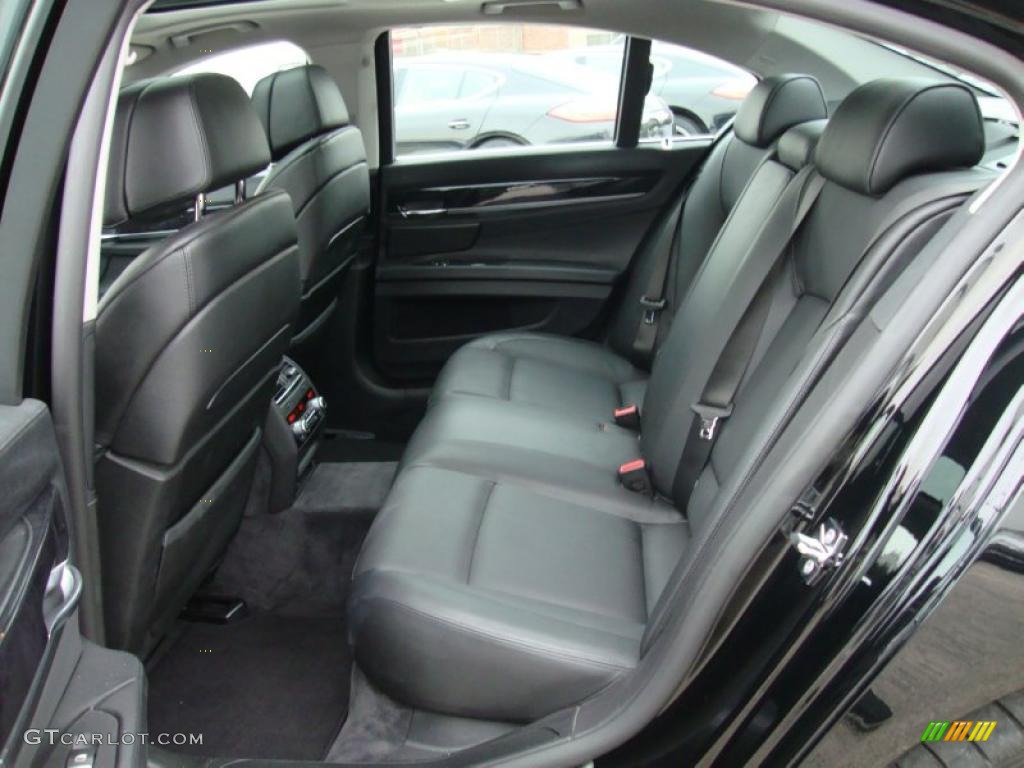 Black Nappa Leather Interior 2009 BMW 7 Series 750i Sedan Photo #41557394