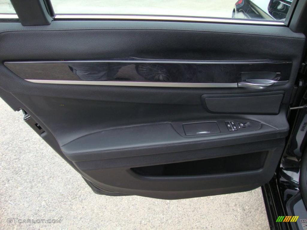 2009 BMW 7 Series 750i Sedan Black Nappa Leather Door Panel Photo #41557418