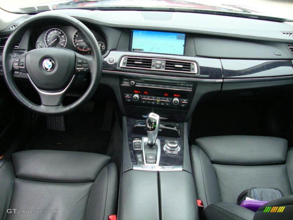 Black Nappa Leather Interior 2009 BMW 7 Series 750i Sedan Photo #41557462