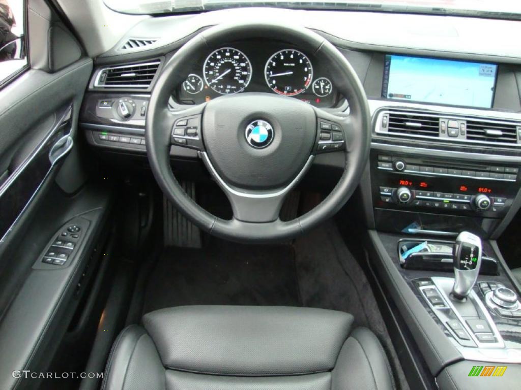 2009 BMW 7 Series 750i Sedan Black Nappa Leather Dashboard Photo #41557482