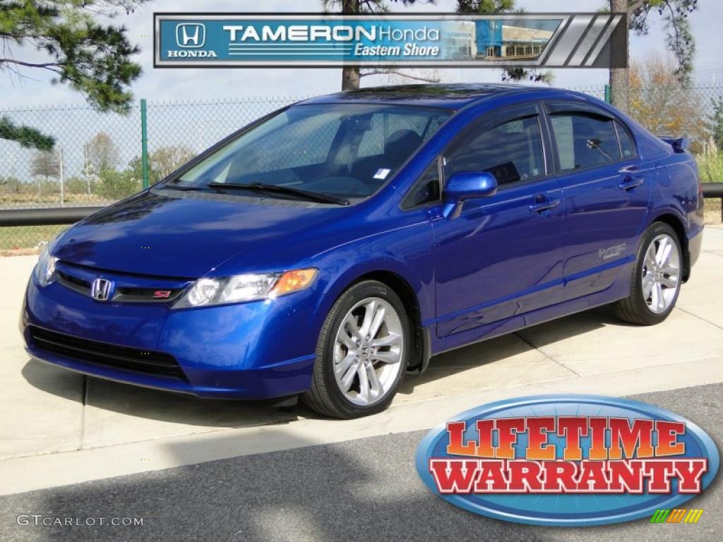 2008 Civic Si Sedan - Fiji Blue Pearl / Black photo #1