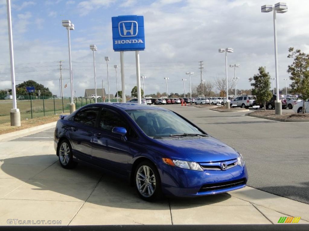 2008 Civic Si Sedan - Fiji Blue Pearl / Black photo #2