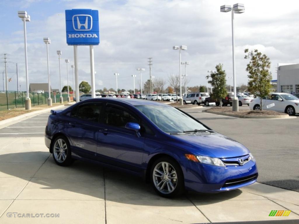 2008 Civic Si Sedan - Fiji Blue Pearl / Black photo #3