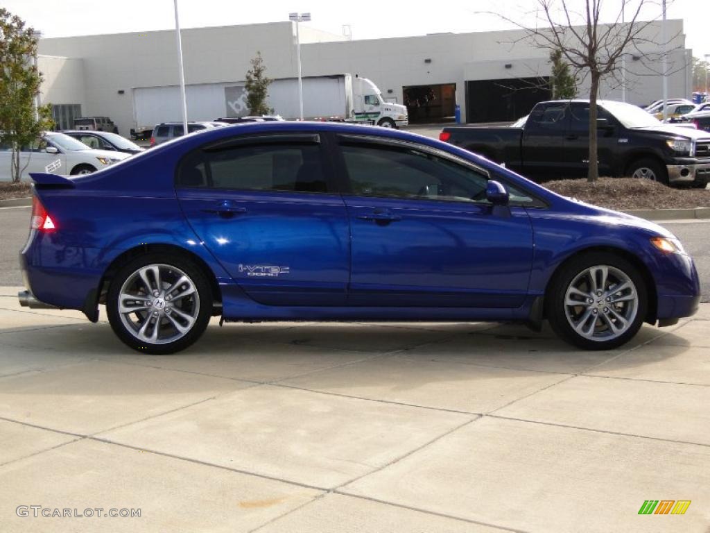 2008 Civic Si Sedan - Fiji Blue Pearl / Black photo #4