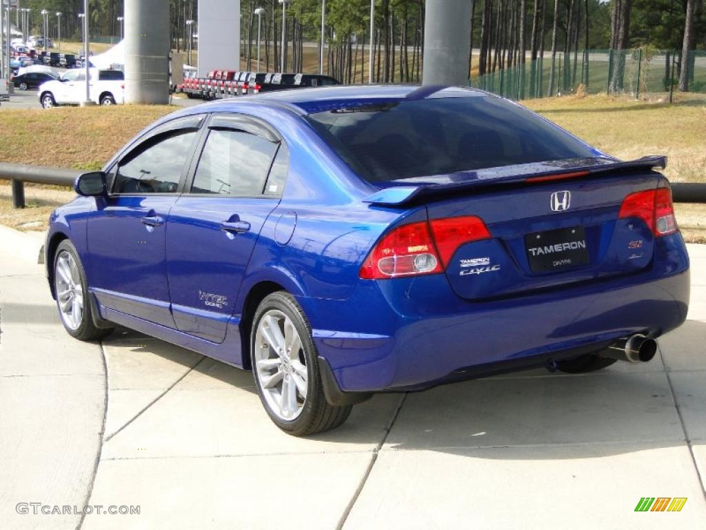 2008 Civic Si Sedan - Fiji Blue Pearl / Black photo #6