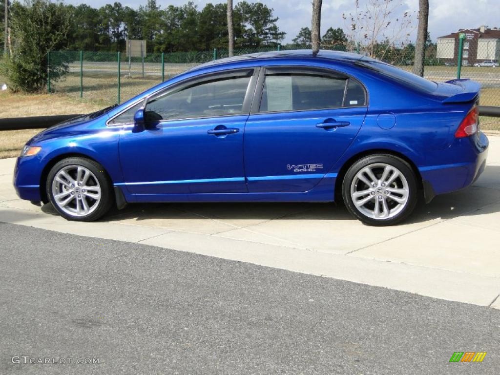 2008 Civic Si Sedan - Fiji Blue Pearl / Black photo #7