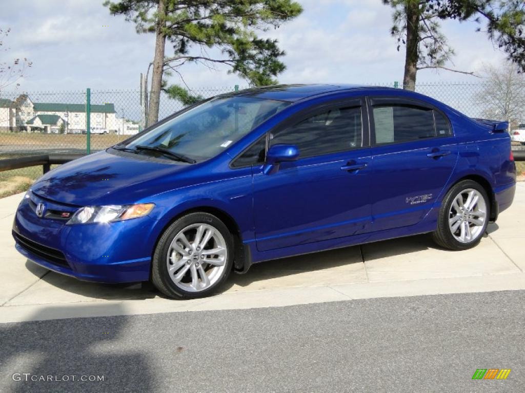 2008 Civic Si Sedan - Fiji Blue Pearl / Black photo #9