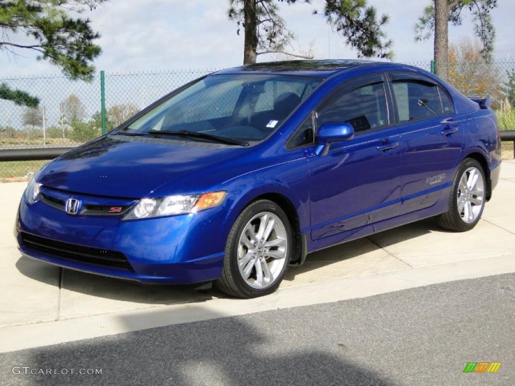2008 Civic Si Sedan - Fiji Blue Pearl / Black photo #10