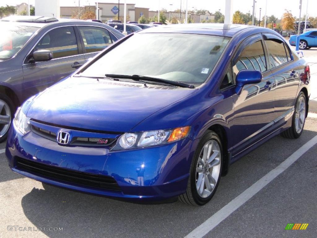 2008 Civic Si Sedan - Fiji Blue Pearl / Black photo #34