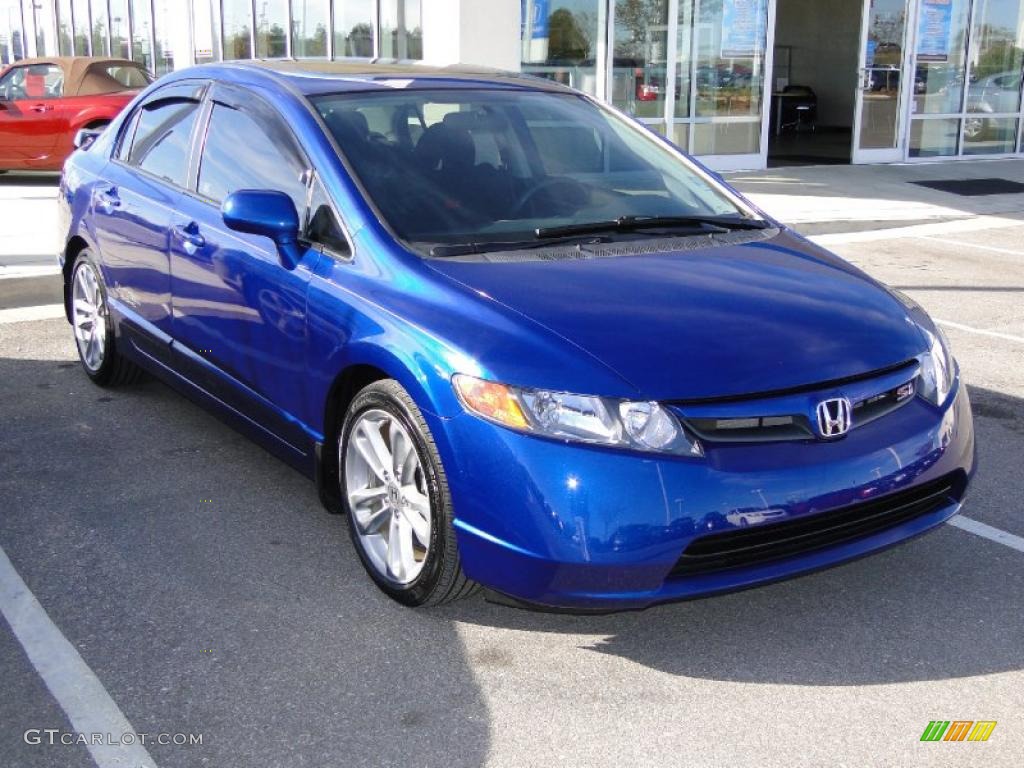 2008 Civic Si Sedan - Fiji Blue Pearl / Black photo #35