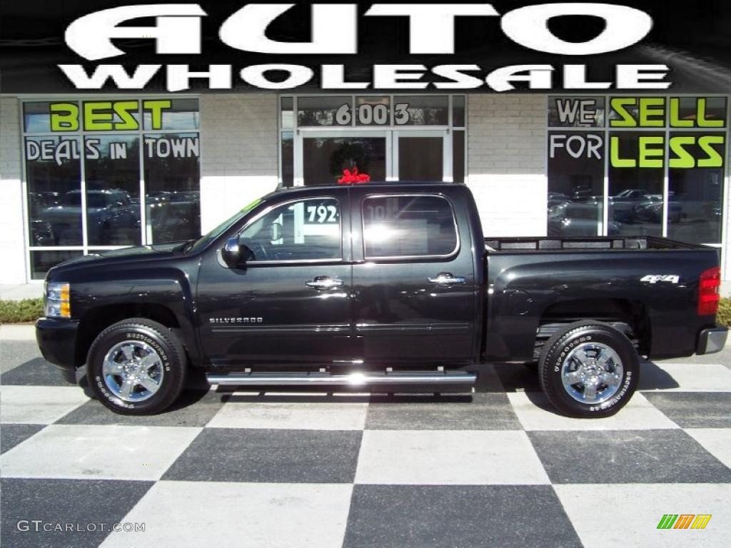 2010 Silverado 1500 LTZ Crew Cab 4x4 - Black Granite Metallic / Ebony photo #1