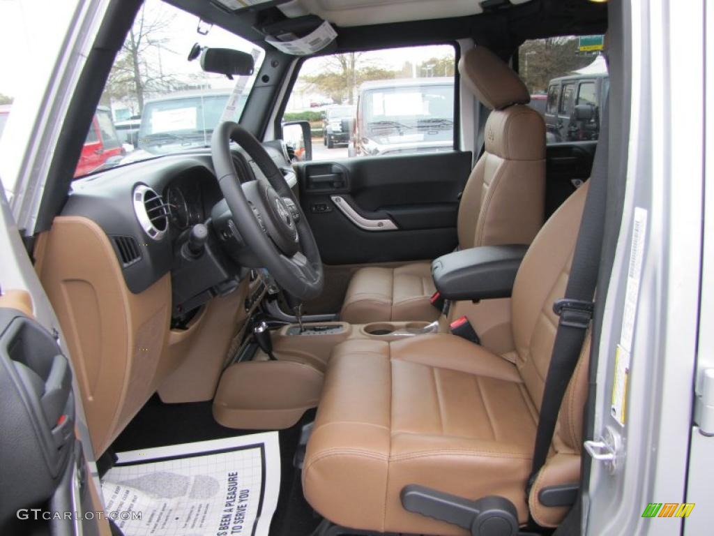 Black/Dark Saddle Interior 2011 Jeep Wrangler Unlimited Sahara 4x4 Photo #41562431