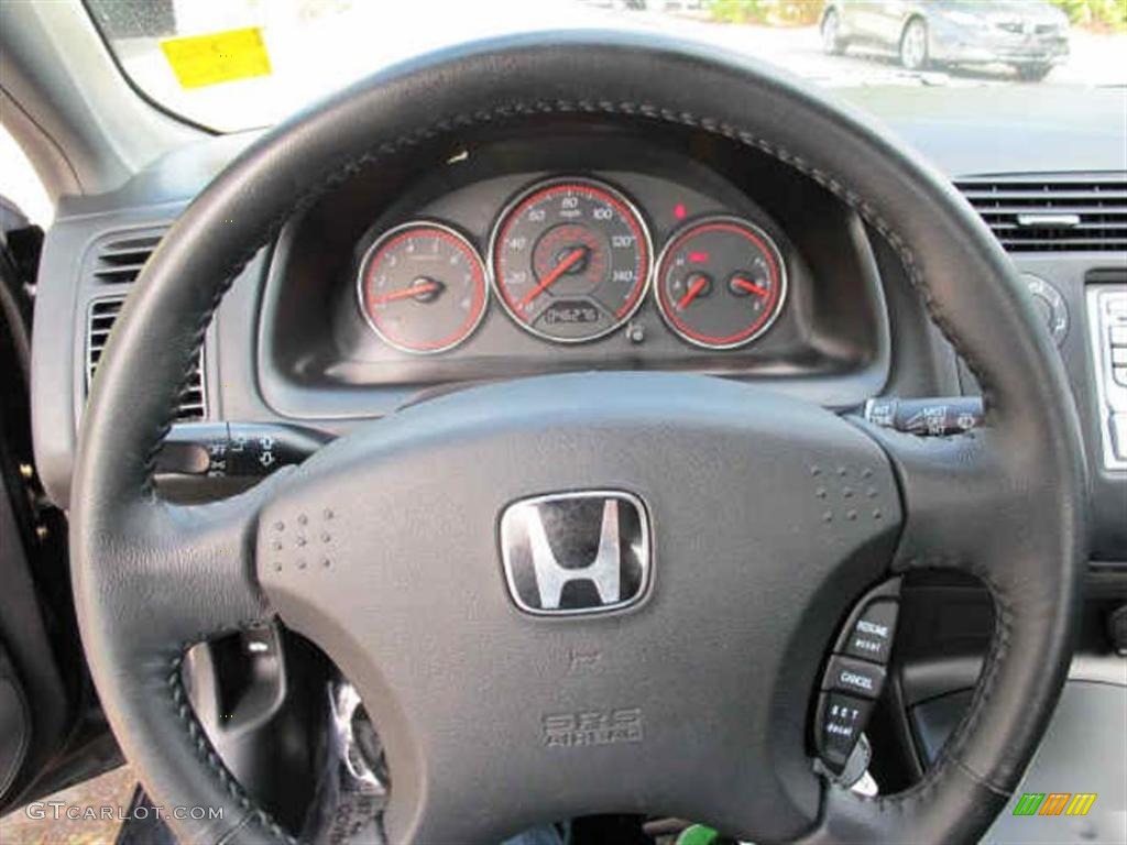 2005 Honda Civic EX Coupe Black Steering Wheel Photo #41564987