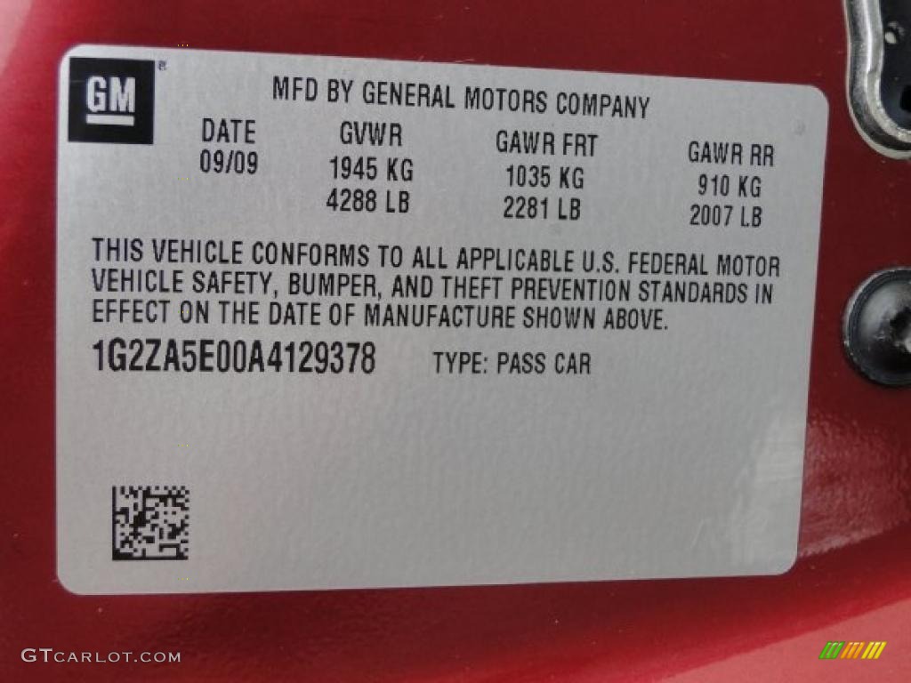 2010 G6 Sedan - Performance Red Metallic / Ebony photo #39