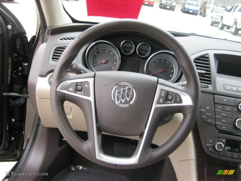 2011 Buick Regal CXL Cashmere Steering Wheel Photo #41567415