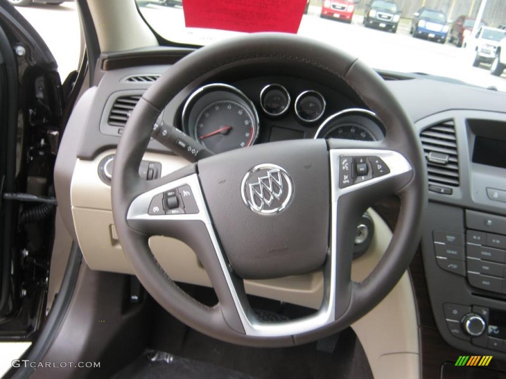 2011 Buick Regal CXL Cashmere Steering Wheel Photo #41567787