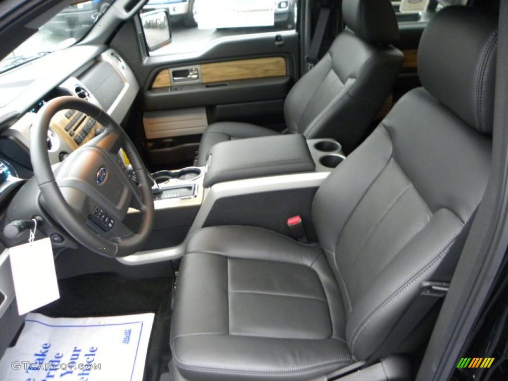 Black Interior 2011 Ford F150 Lariat SuperCrew 4x4 Photo #41567883