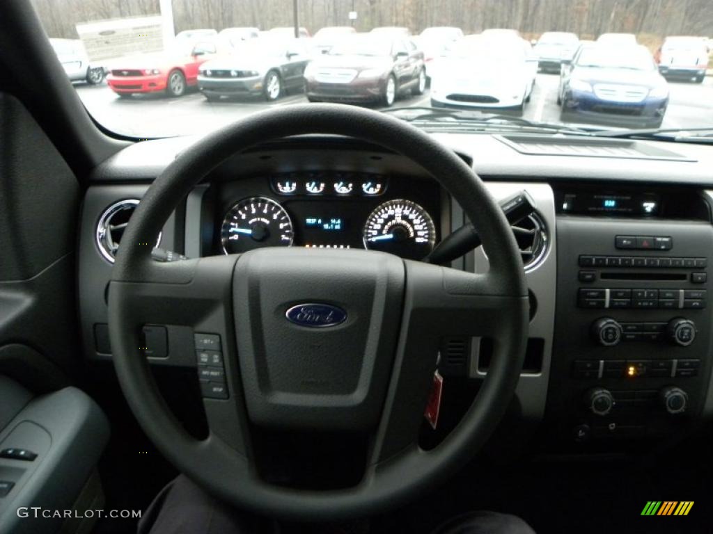 2011 Ford F150 XLT SuperCab 4x4 Steel Gray Steering Wheel Photo #41569083