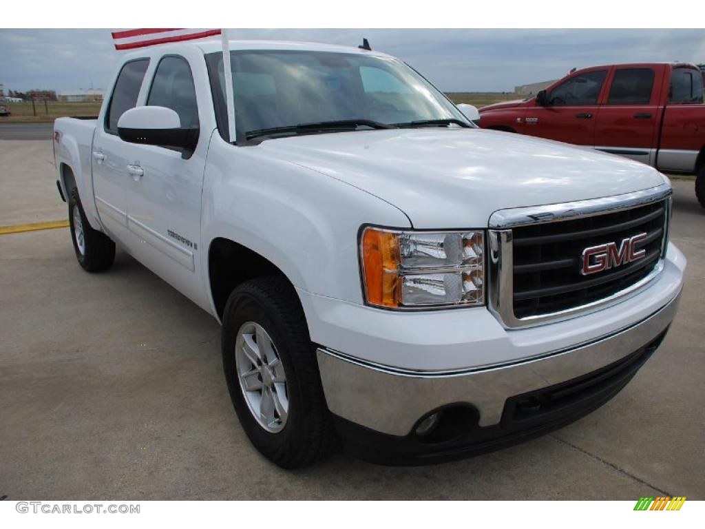 Summit White 2008 GMC Sierra 1500 SLT Crew Cab 4x4 Exterior Photo #41577979