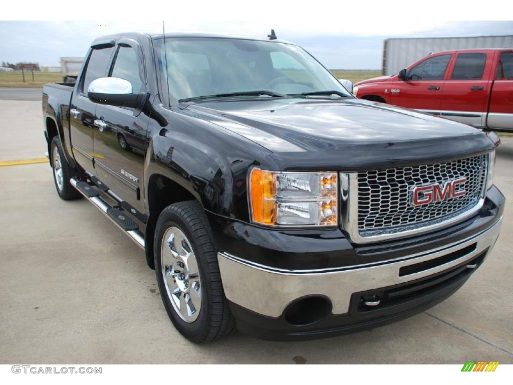 2010 Sierra 1500 SLE Crew Cab - Onyx Black / Dark Titanium/Light Titanium photo #9