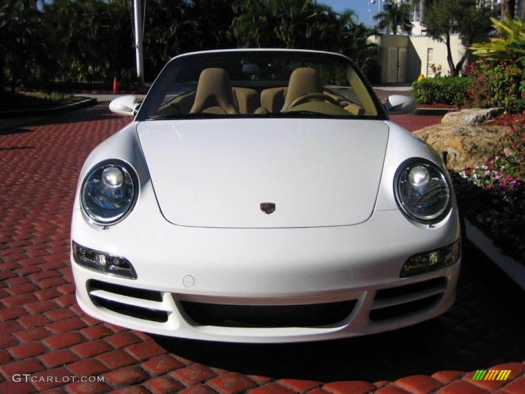 2008 911 Carrera S Cabriolet - Carrara White / Sand Beige photo #7