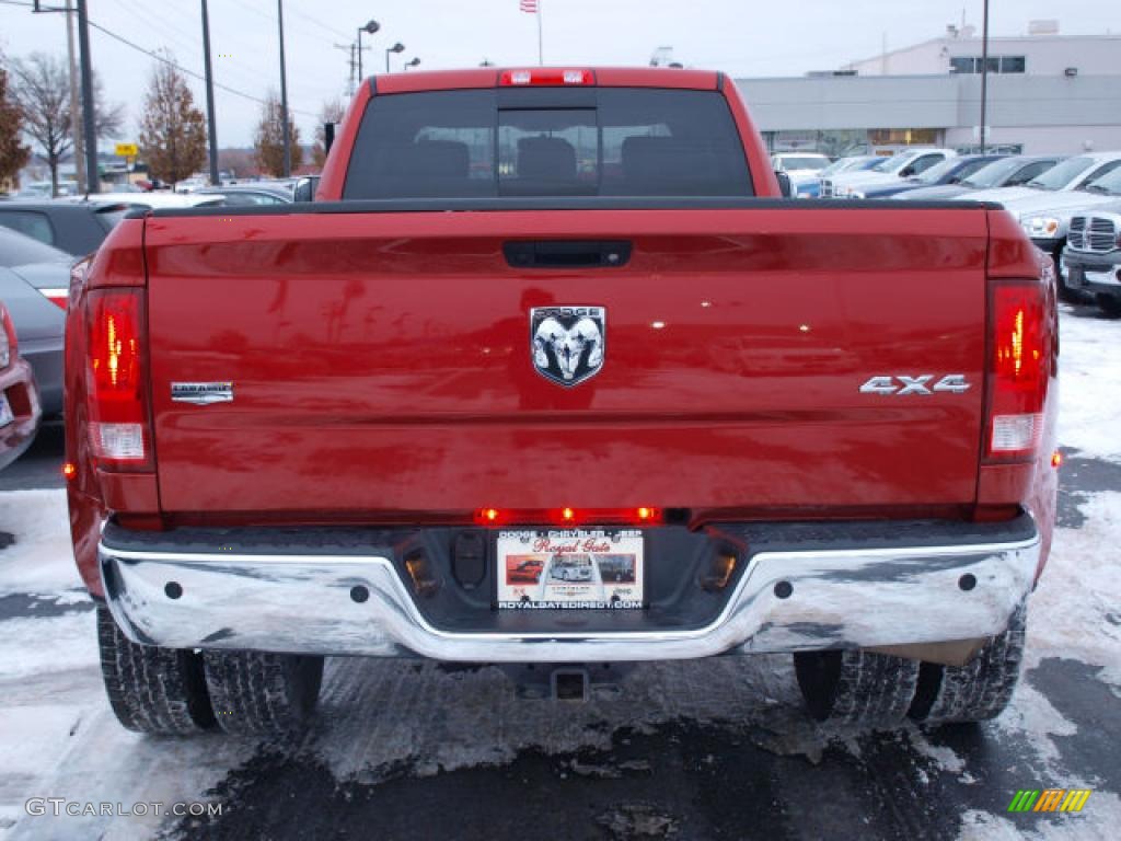 2010 Ram 3500 Laramie Crew Cab 4x4 Dually - Inferno Red Crystal Pearl / Dark Slate photo #6