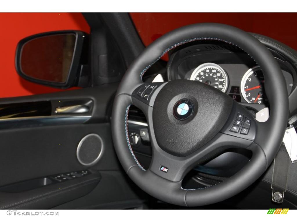 2011 BMW X5 M M xDrive Black Steering Wheel Photo #41583411