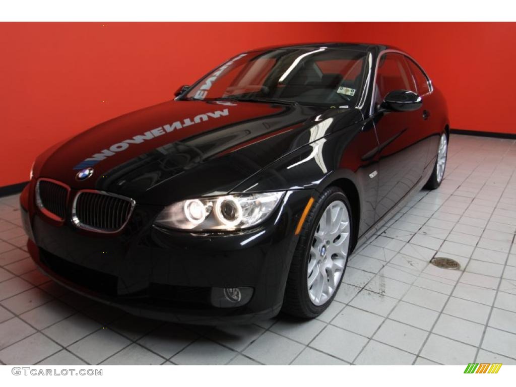 2008 3 Series 328i Coupe - Black Sapphire Metallic / Black photo #2
