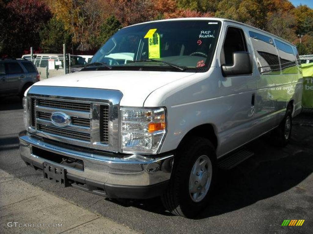 2008 E Series Van E350 Super Duty XLT 15 Passenger - Oxford White / Medium Flint photo #1