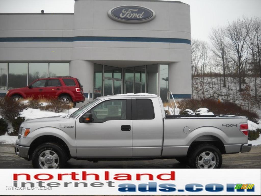 2010 F150 XLT SuperCab 4x4 - Ingot Silver Metallic / Medium Stone photo #1