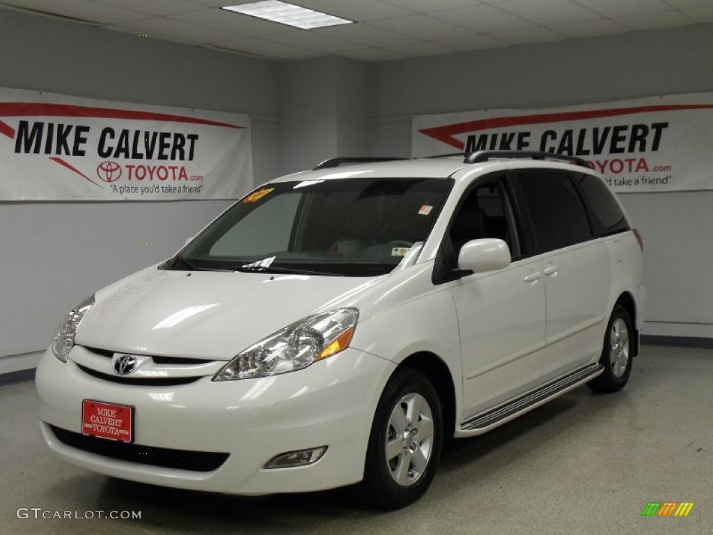 2007 Sienna XLE Limited - Arctic Frost Pearl White / Stone photo #1