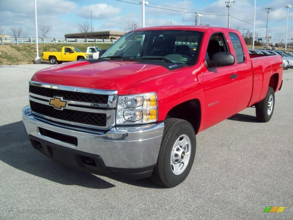 Victory Red 2011 Chevrolet Silverado 2500HD Extended Cab 4x4 Exterior Photo #41595483