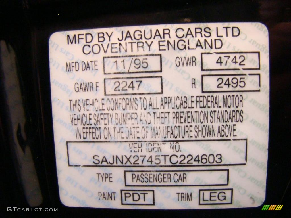 1996 XJ Color Code PDT for Black Photo #41596053