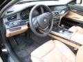 Saddle/Black Nappa Leather Prime Interior Photo for 2010 BMW 7 Series #41598729