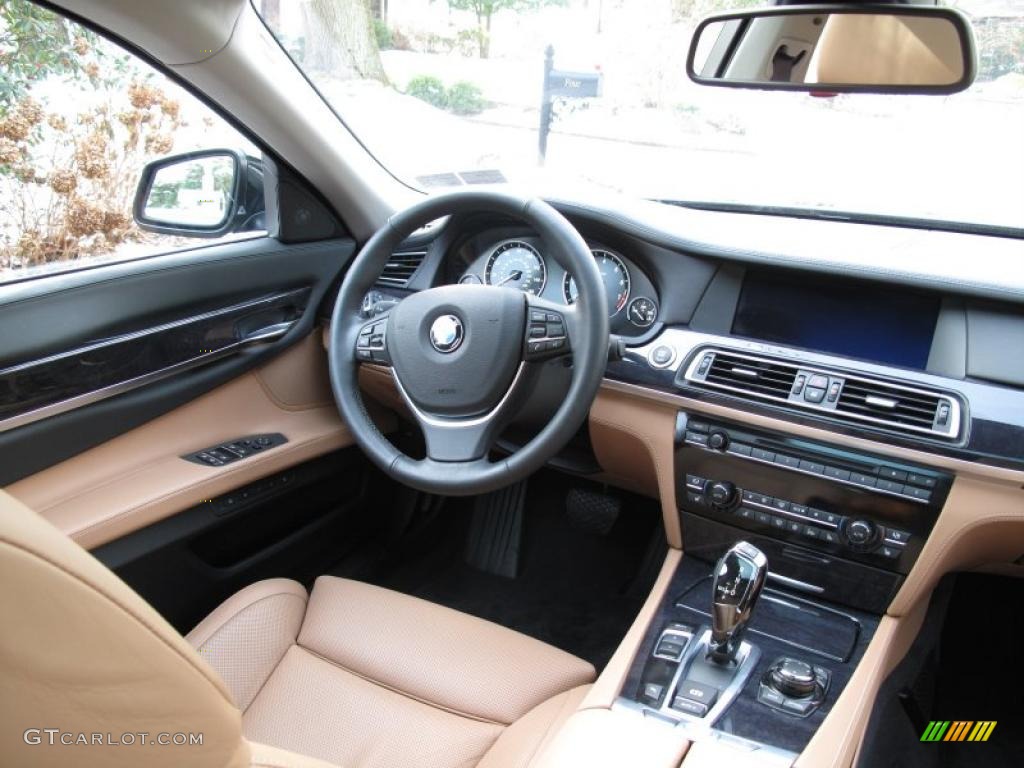 2010 BMW 7 Series 760Li Sedan Saddle/Black Nappa Leather Dashboard Photo #41598765