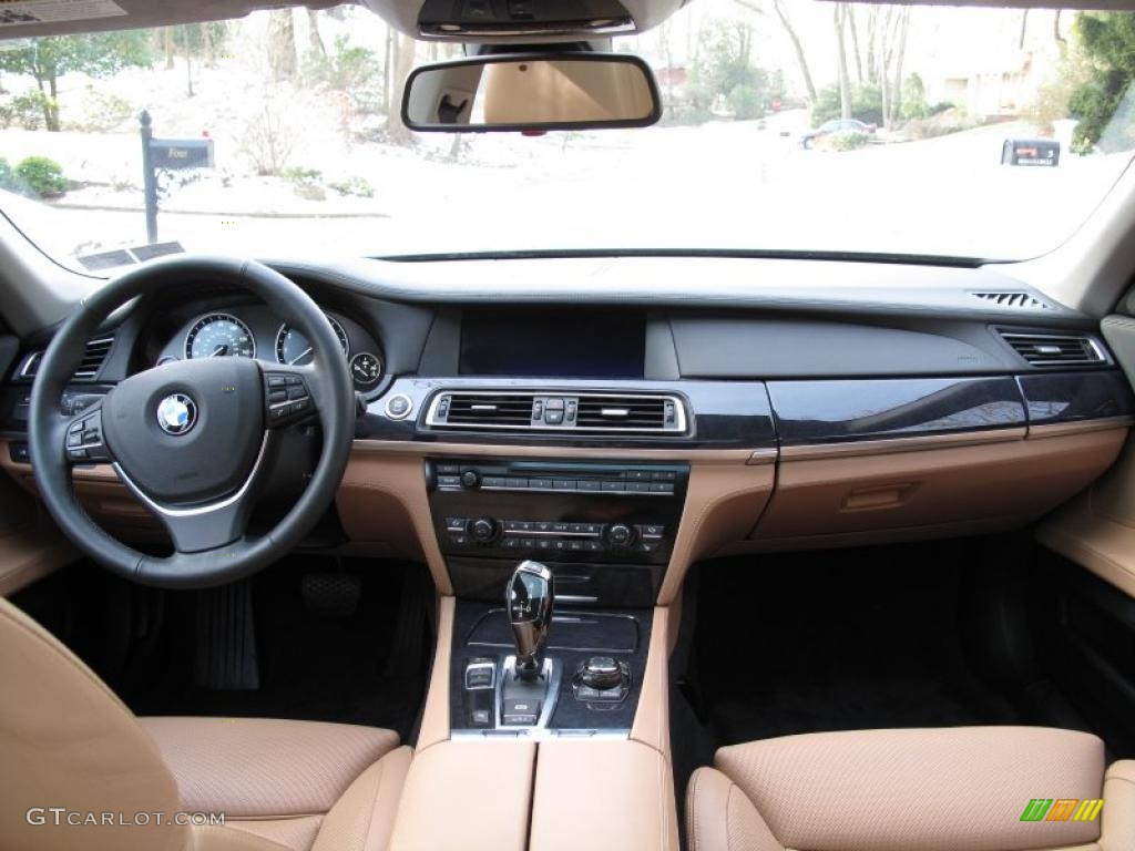 2010 BMW 7 Series 760Li Sedan Saddle/Black Nappa Leather Dashboard Photo #41598781