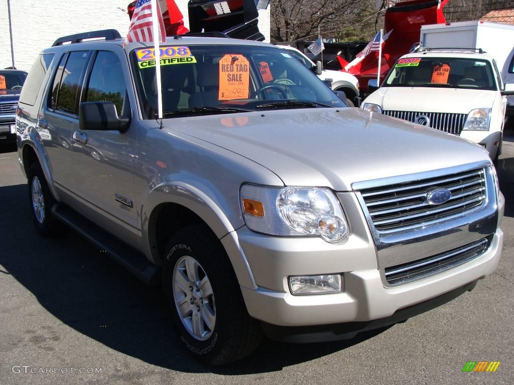 2008 Explorer XLT 4x4 - Silver Birch Metallic / Black/Stone photo #3