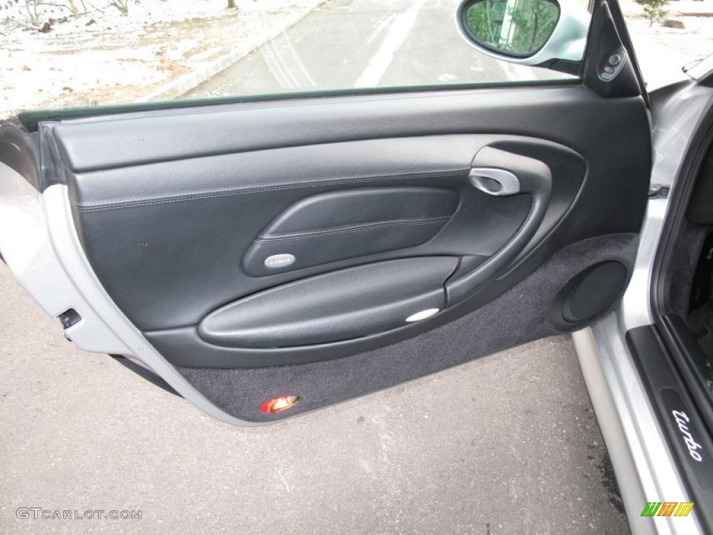 2002 Porsche 911 Turbo Coupe Black Door Panel Photo #41599133