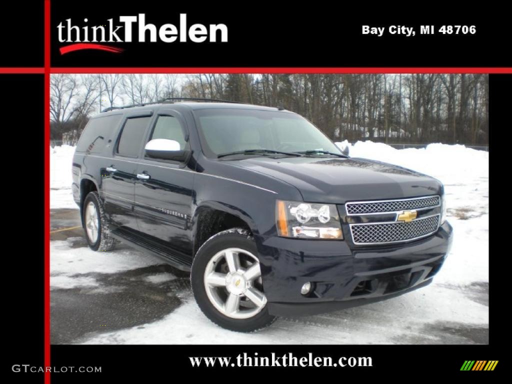 2007 Suburban 1500 LTZ 4x4 - Dark Blue Metallic / Light Cashmere/Ebony photo #1