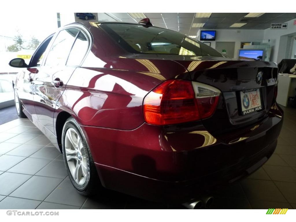 2008 3 Series 328xi Sedan - Barbera Red Metallic / Beige photo #7