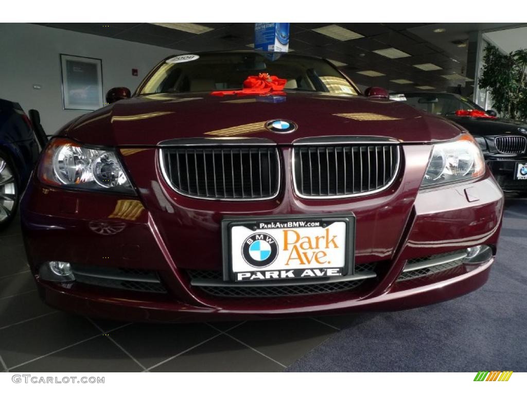 2008 3 Series 328xi Sedan - Barbera Red Metallic / Beige photo #8