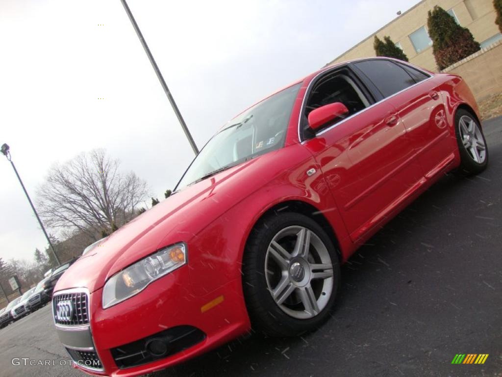 2008 A4 2.0T quattro S-Line Sedan - Brilliant Red / Black photo #1