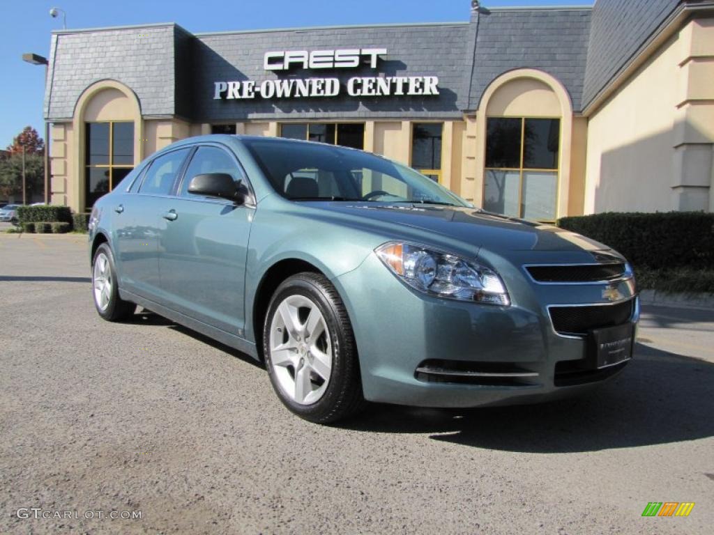 2009 Malibu LS Sedan - Silver Moss Metallic / Titanium photo #1