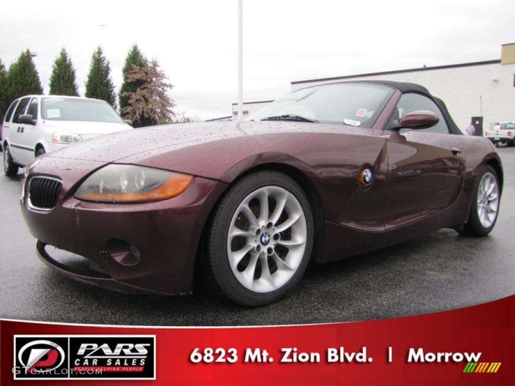 2003 Z4 2.5i Roadster - Merlot Red Metallic / Beige photo #1