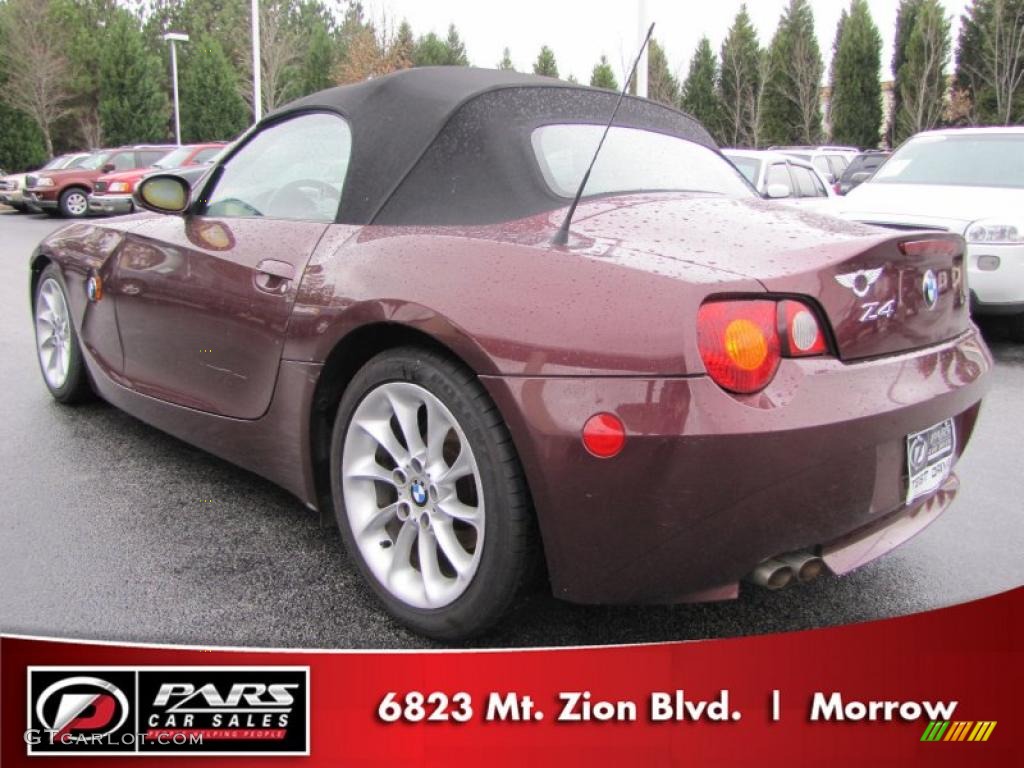 2003 Z4 2.5i Roadster - Merlot Red Metallic / Beige photo #2