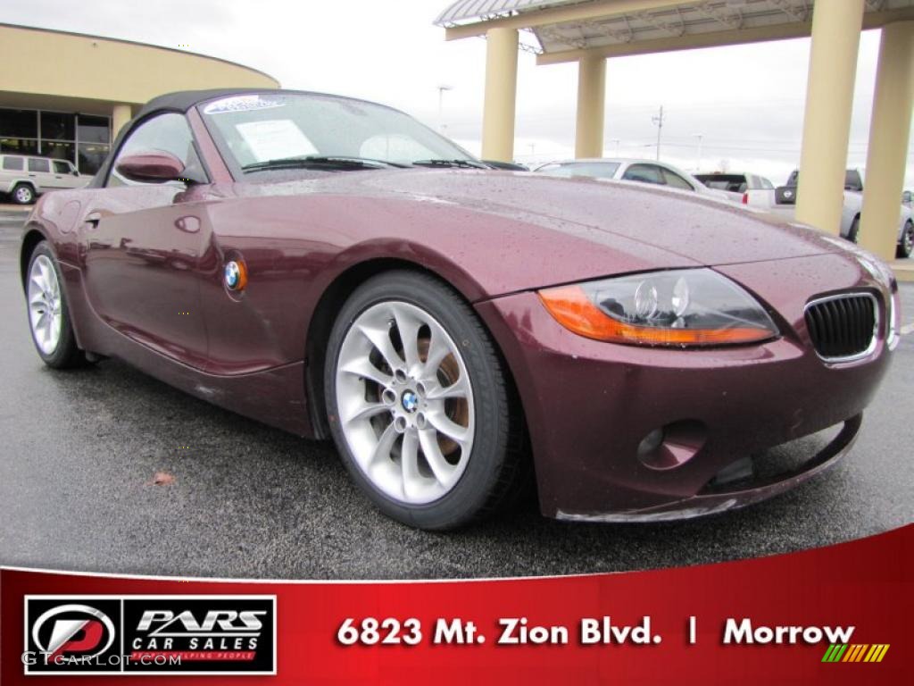 2003 Z4 2.5i Roadster - Merlot Red Metallic / Beige photo #4